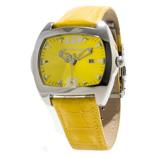 Chronotech Yellow Leather Dress Watch