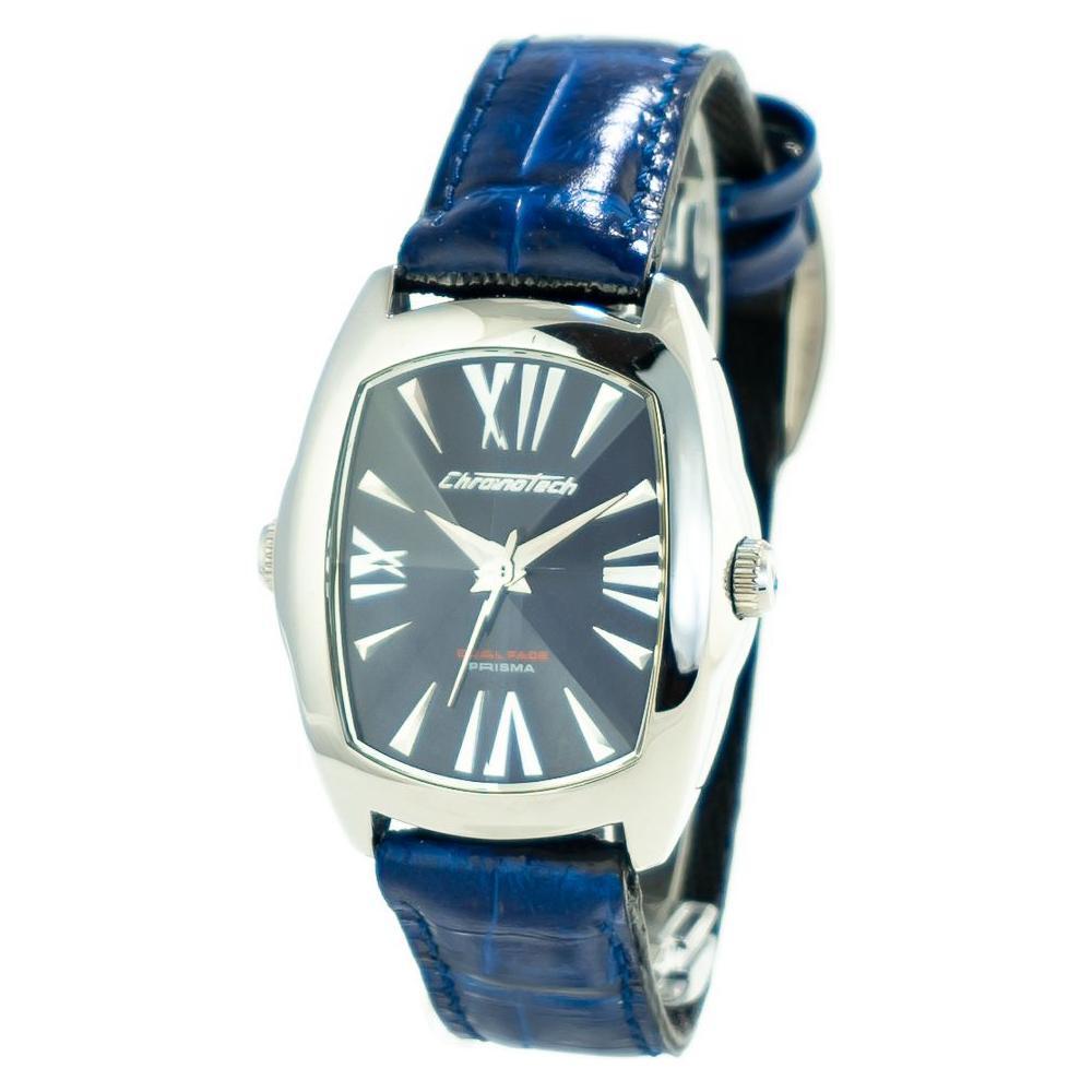 Chronotech Black Leather Dress Watch
