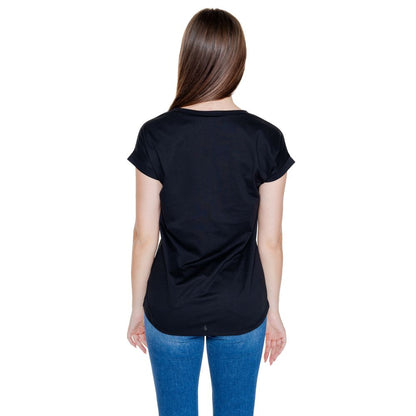 Vila Clothes Black Cotton T-Shirt