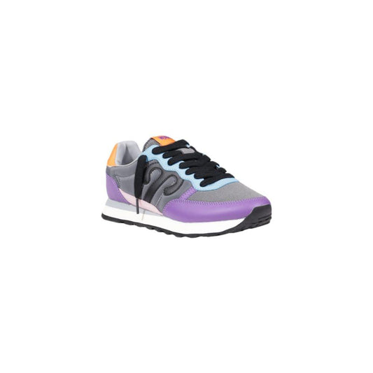 Wushu purple suede leather sneaker with modern design and rubber sole, providing style and comfort for casual and informal occasions.