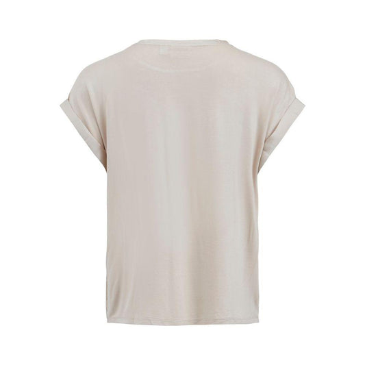 Vila Clothes Gold Cotton T-Shirt VI-6296900155-IT36|XXS