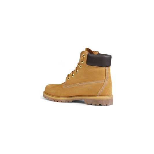Timberland beige recycled plastic boot, eco-friendly waterproof women's combat boot with 20% recycled plastic and 80% leather.