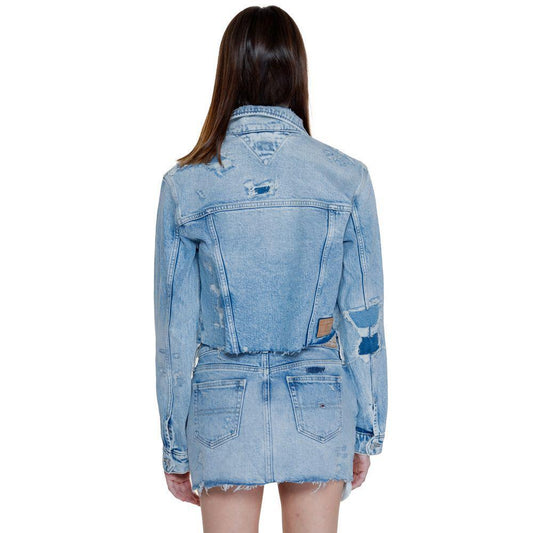Tommy Hilfiger Jeans Light Blue Recycled Cotton Jackets & Coat TO-14562900236-IT40|S