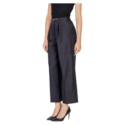 ICHI Black Polyester Casual Pants