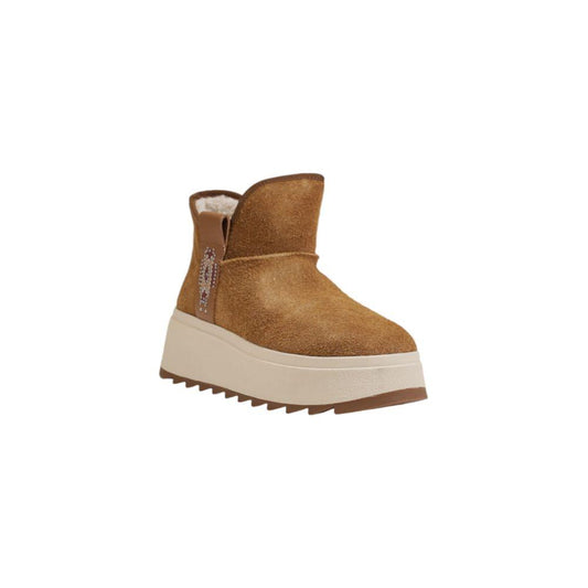 ASH brown suede leather boot for women, fall/winter collection, features 100% suede leather and chunky sole. Ideal for stylish warmth.