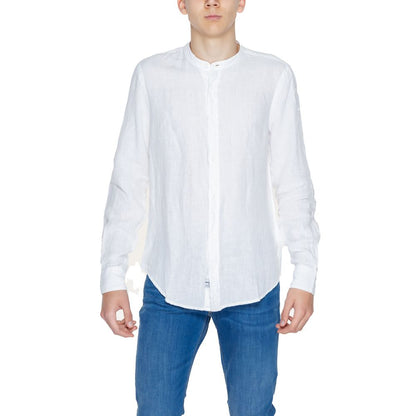 Blauer White Linen Shirt 1728,71956299936,Blauer,Clothing,IT44 | S,IT52 | XL,Men,New with tags,Shirts - Clothing,White