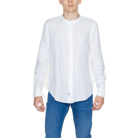 Blauer White Linen Shirt 1728,71956299936,Blauer,Clothing,IT44 | S,IT52 | XL,Men,New with tags,Shirts - Clothing,White