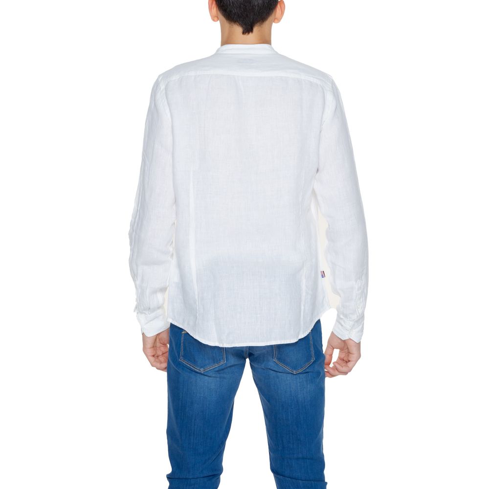 Blauer White Linen Shirt 1728,71956299936,Blauer,Clothing,IT44 | S,IT52 | XL,Men,New with tags,Shirts - Clothing,White