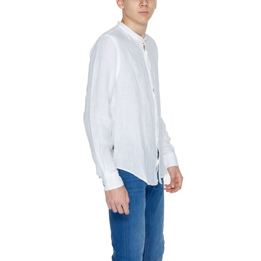Blauer White Linen Shirt 1728,71956299936,Blauer,Clothing,IT44 | S,IT52 | XL,Men,New with tags,Shirts - Clothing,White
