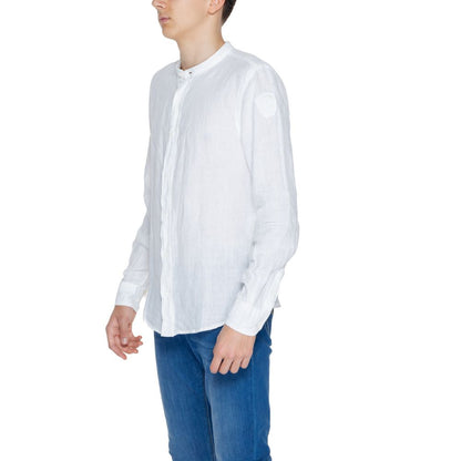 Blauer White Linen Shirt 1728,71956299936,Blauer,Clothing,IT44 | S,IT52 | XL,Men,New with tags,Shirts - Clothing,White