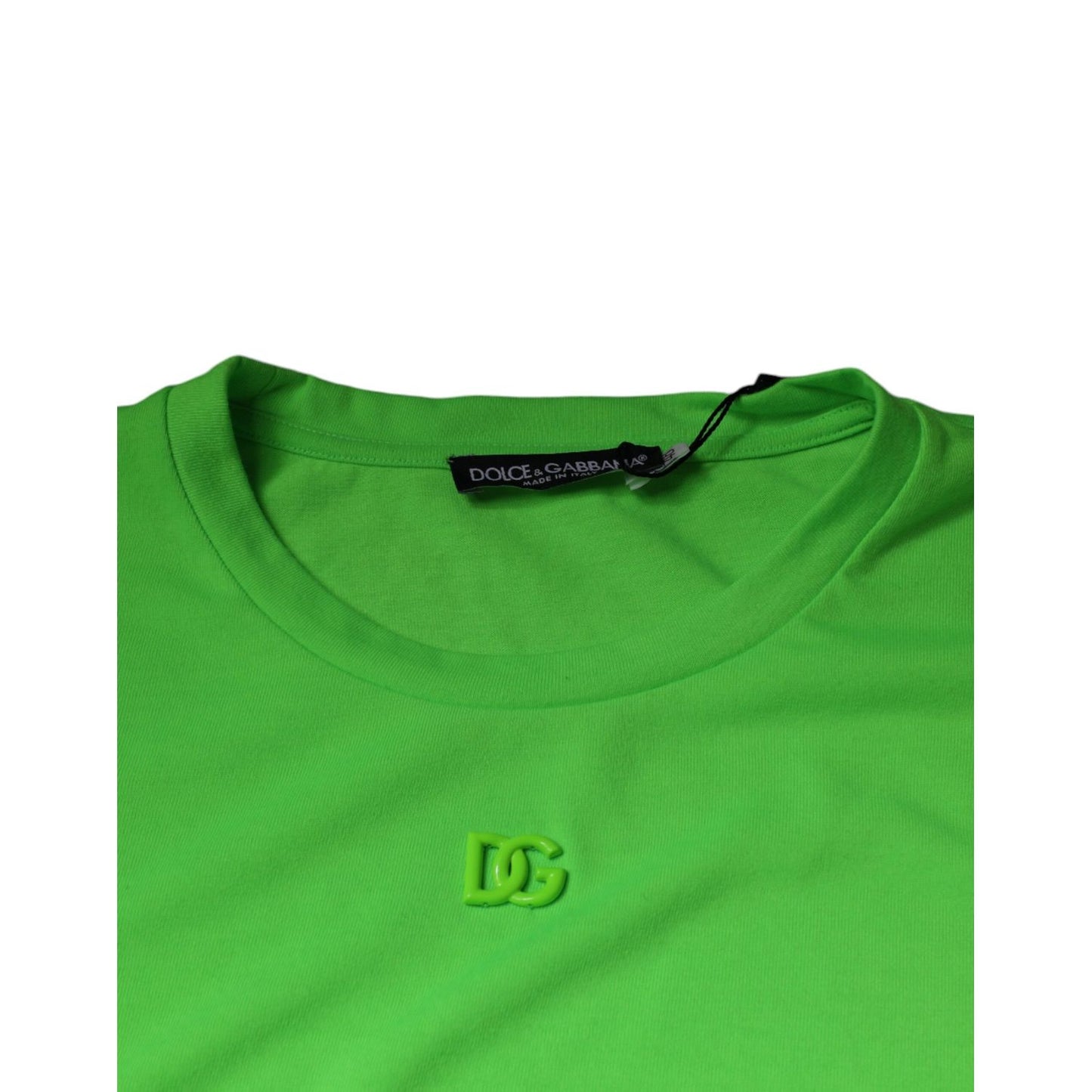 Dolce & Gabbana Green Logo Round Neck Short Sleeves T-shirt