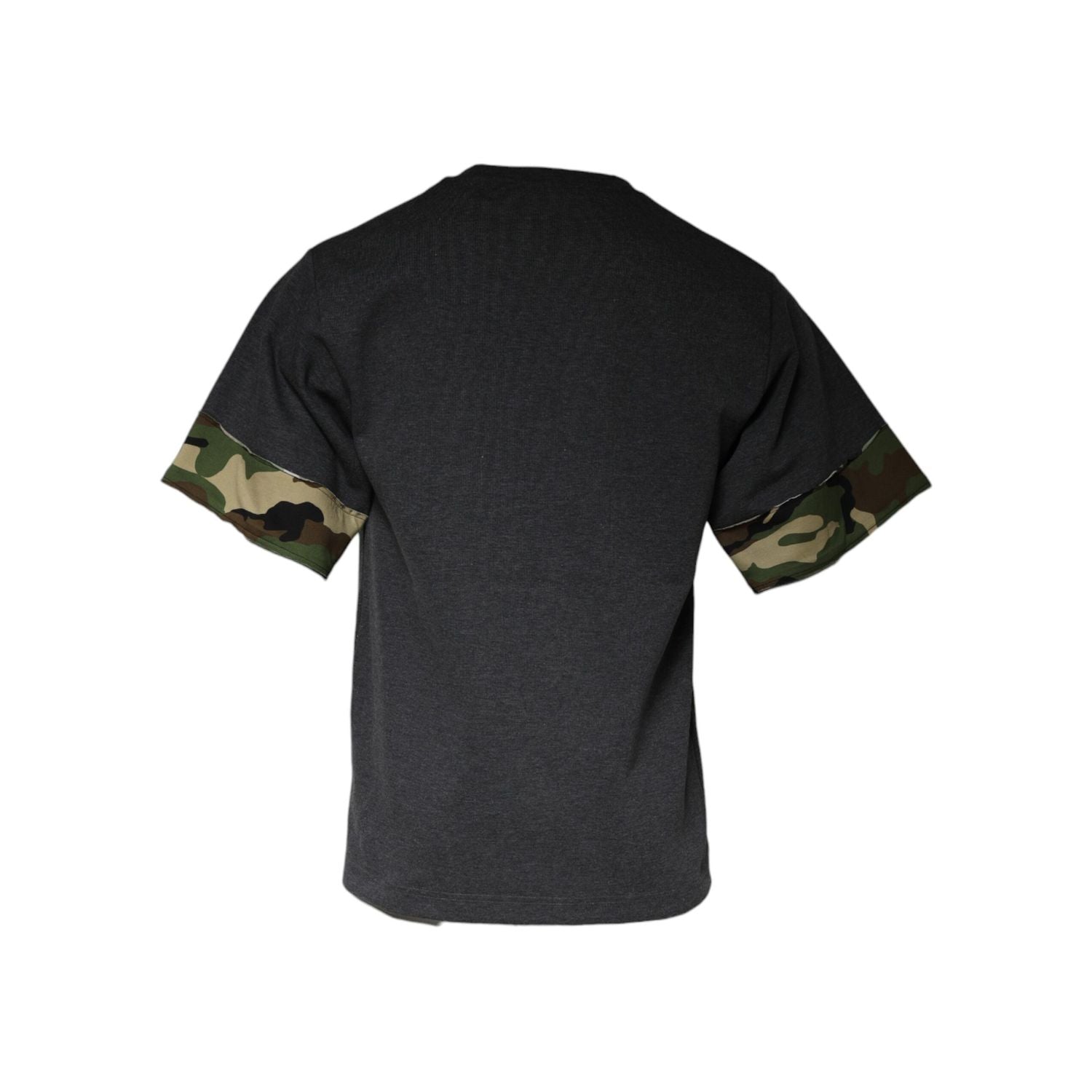 Dolce & Gabbana Dark Gray Camouflage Crew Neck T-shirt