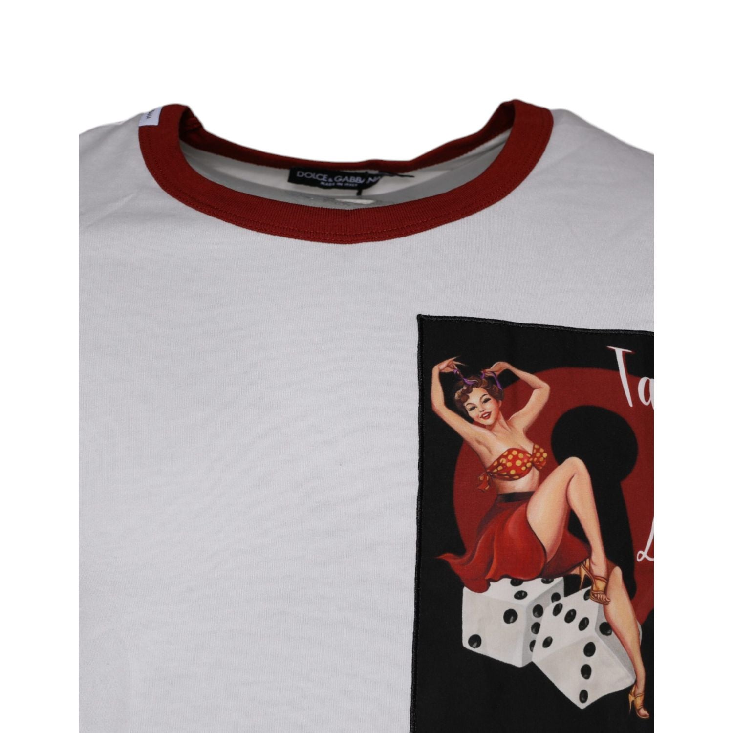 Dolce & Gabbana White Graphic Print Cotton Crew Neck T-shirt