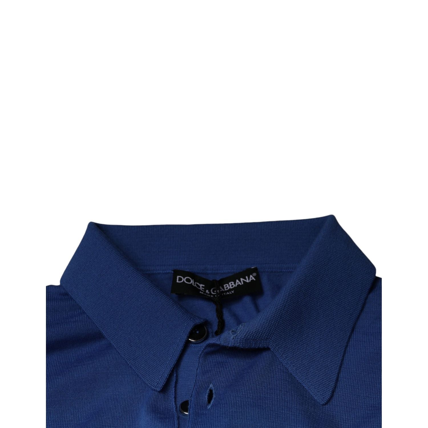 Dolce & Gabbana Blue Cashmere Short Sleeves Men Polo T-shirt