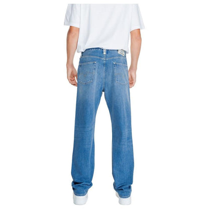 Replay Blue Cotton Relaxed Fit Jeans