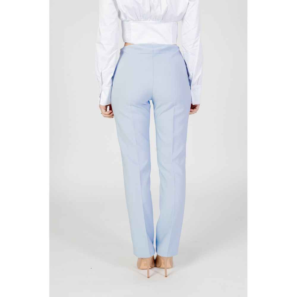 Sandro Ferrone Blue Polyester Dress Pants