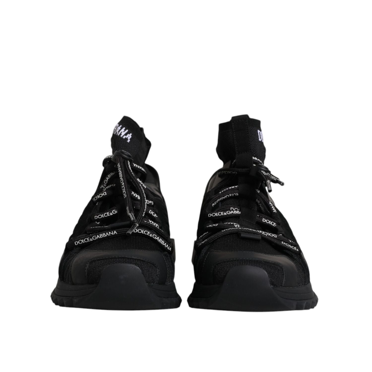 Dolce & Gabbana Black Sorrento Logo Men Sneakers Socks Shoes