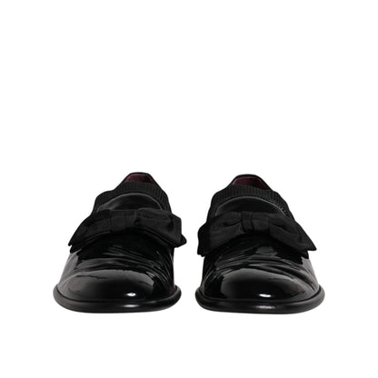 Dolce & Gabbana Black Leather Loafers Men Formal Dress Shoes
