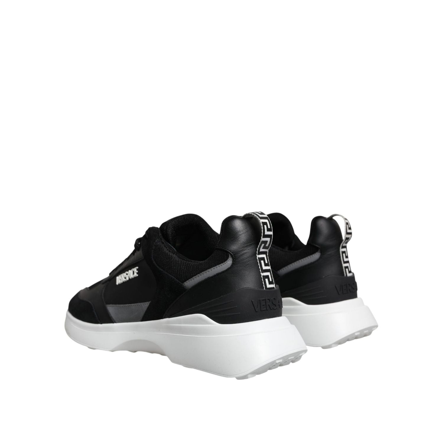 Versace Black Canvas Quad Fabric Medusa Low Top Sneaker Shoes