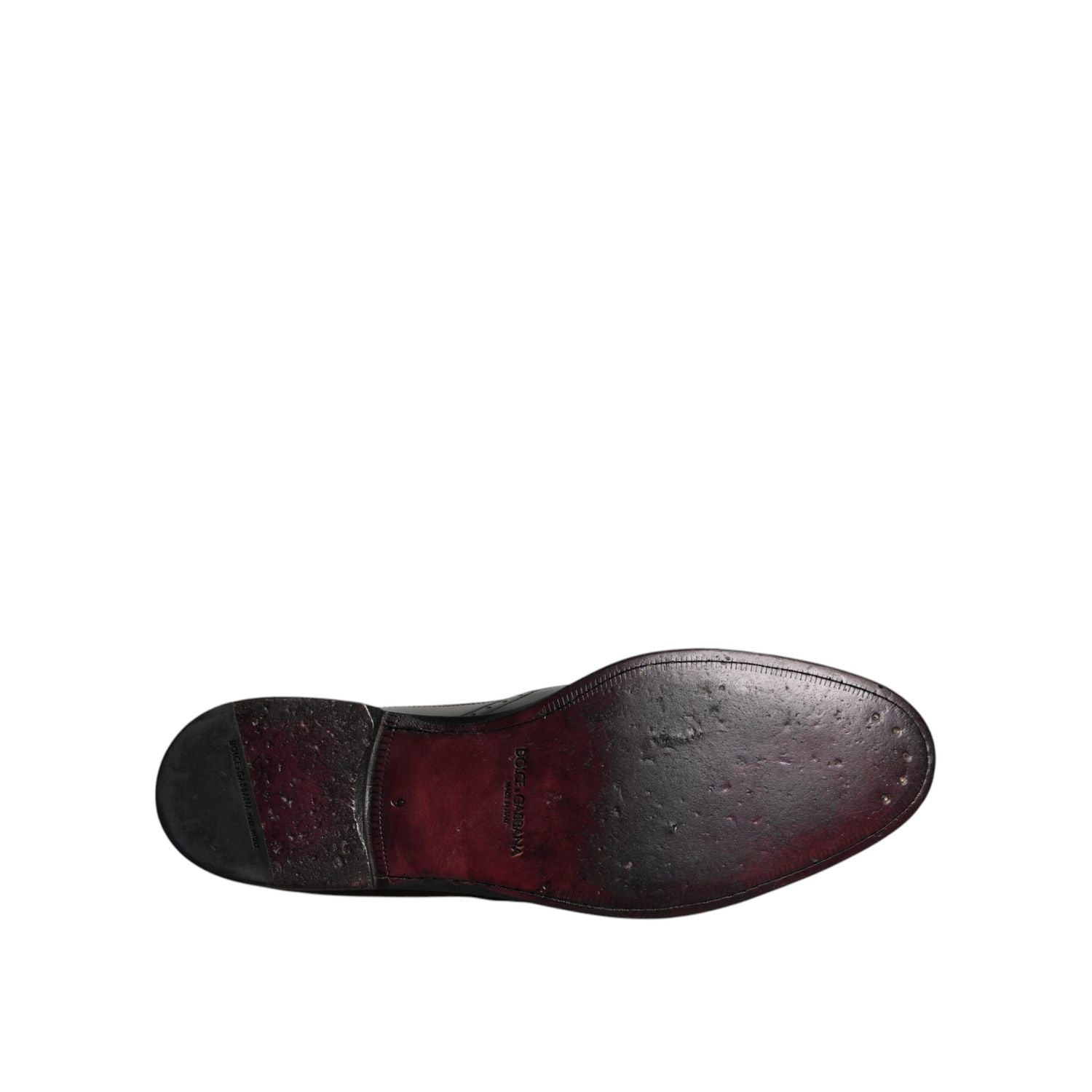 Dolce & Gabbana Black Leather Derby Wingtip Formal Shoes