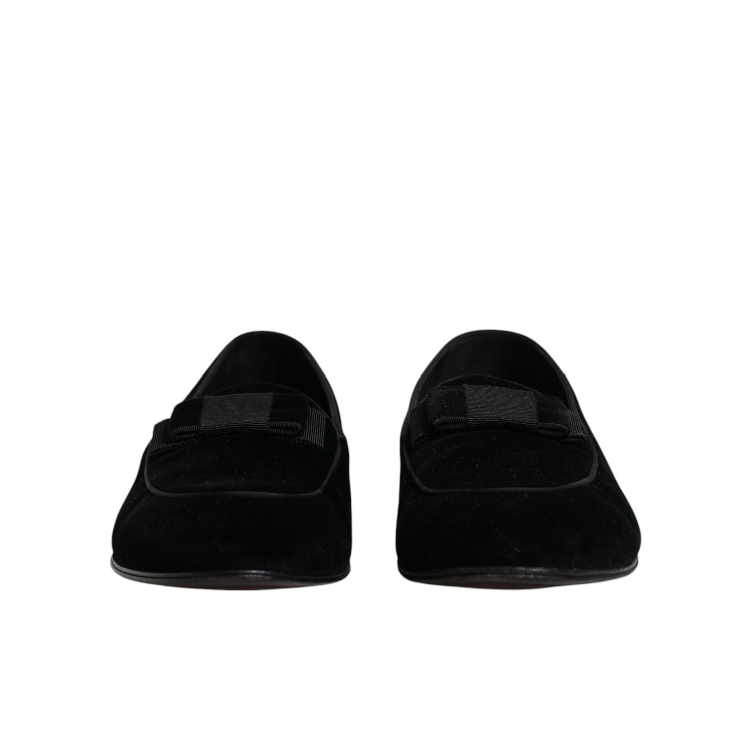 Dolce & Gabbana Black Velvet Loafers Formal Men Dress Shoes