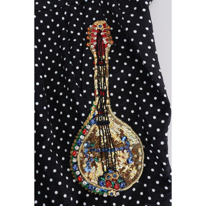 Dolce & Gabbana Black Polka Dot Sicily Crystal Pants Jeans & Pants