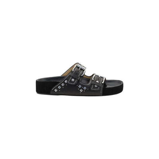 Isabel Marant Lennyo Leather Sandals with studded buckles and adjustable straps, perfect for a boho and trendy summer style.