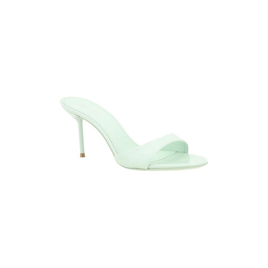Paris Texas Lidia Sandals in patent leather with almond toe and stiletto heel, offering elegance and comfort.
