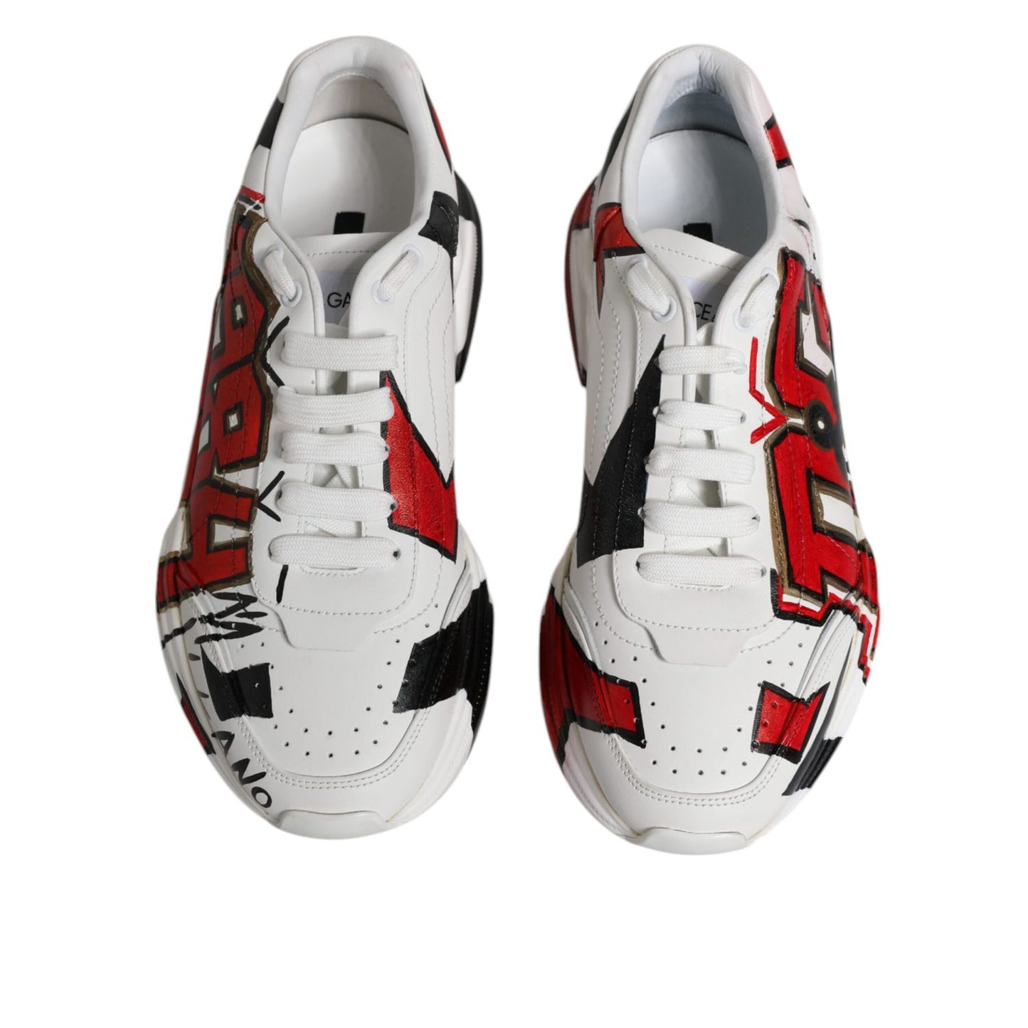 Dolce & Gabbana White Daymaster Hand Painted Sneakers Shoes