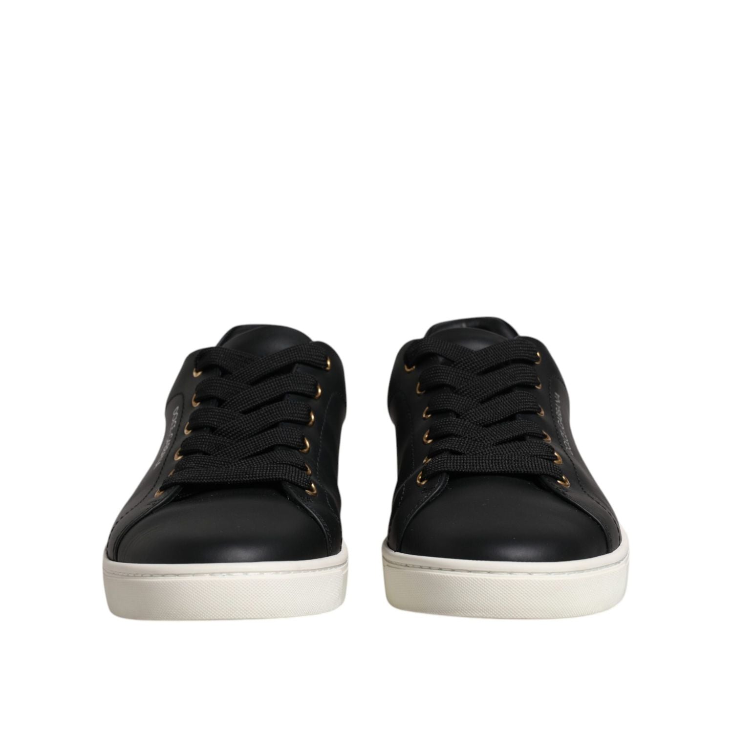Dolce & Gabbana Black Leather Logo London Sneaker Shoes