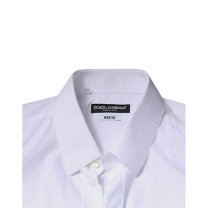 Dolce & Gabbana White Cotton Slim Fit MARTINI Men Dress Shirt