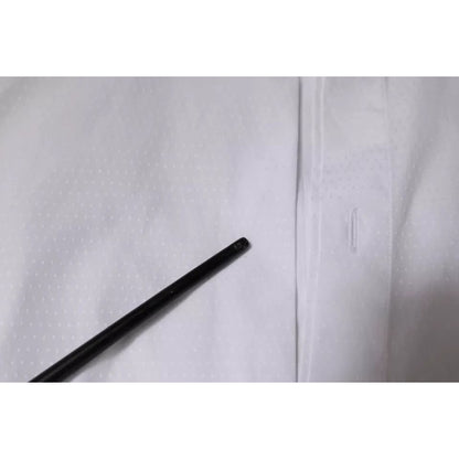 Dolce & Gabbana White Cotton Formal Men GOLD Dress Shirt