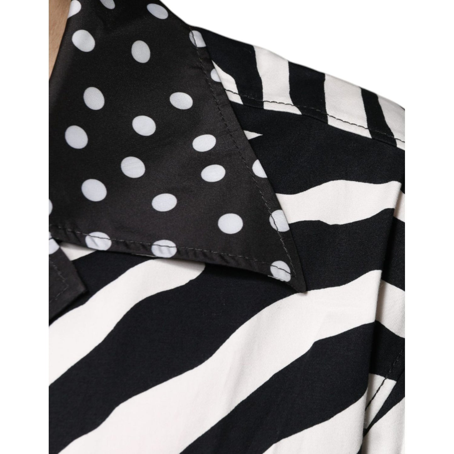 Dolce & Gabbana Black White Zebra Button Down Oversize Shirt