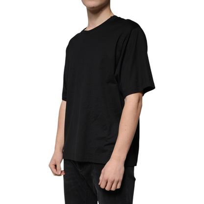 Dolce & Gabbana Black Cotton Crew Neck Short Sleeves T-shirt