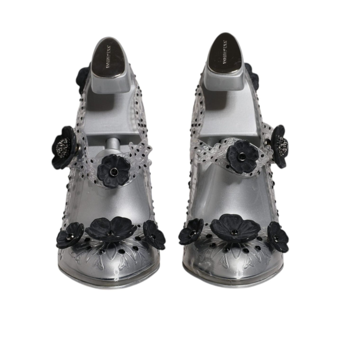 Dolce & Gabbana Clear Floral Crystal CINDERELLA Heels Shoes