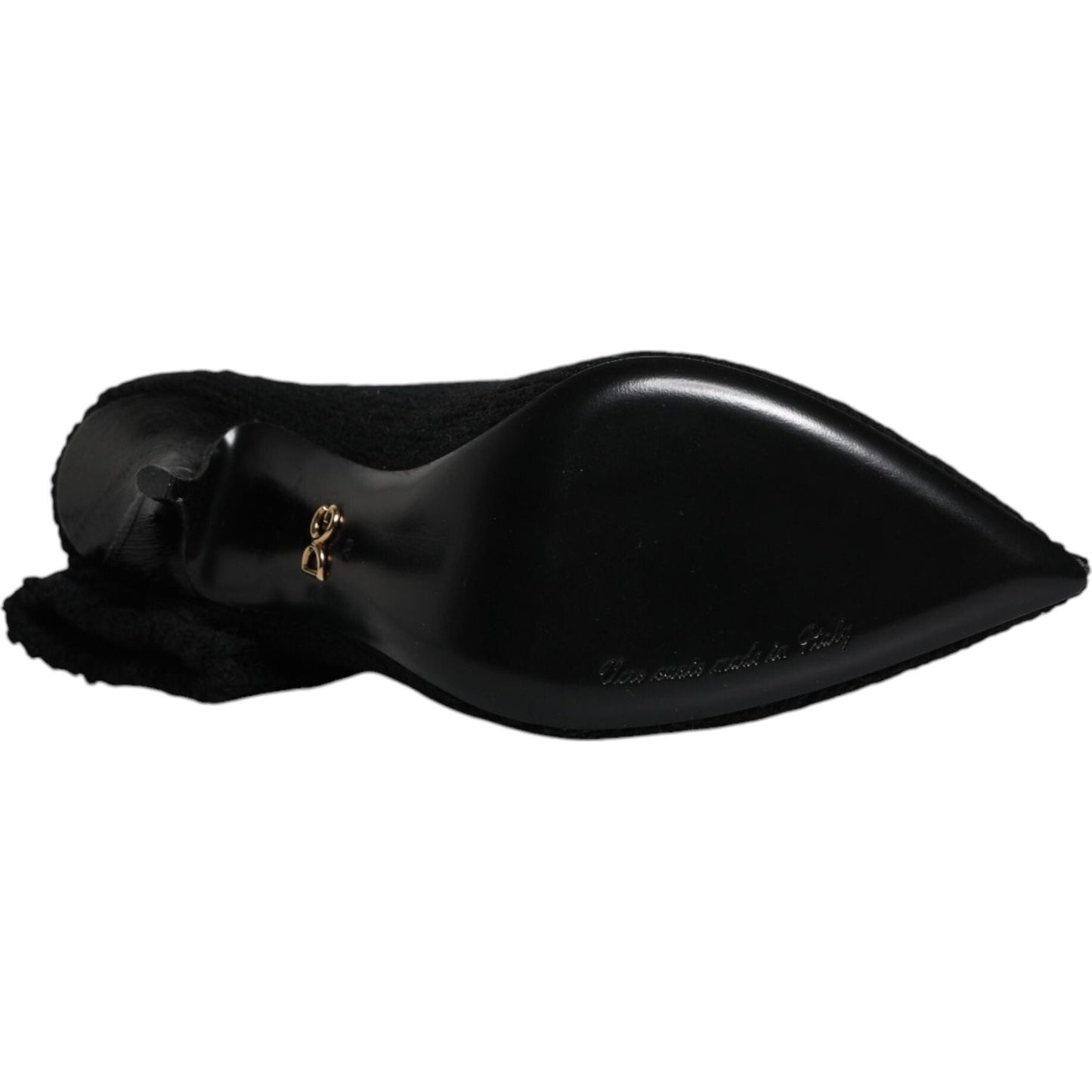 Dolce & Gabbana Black Stiletto Heels Mid Calf Boots Shoes