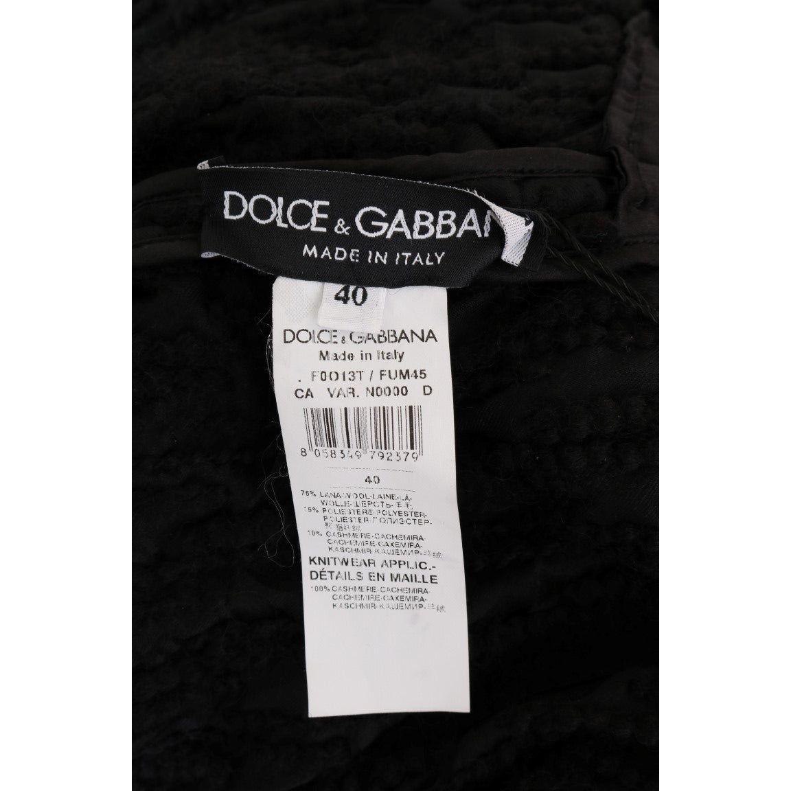 Dolce & Gabbana Black Fringes Wool Pullover Sweater