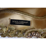 Dolce & Gabbana Gold Floral Crystal Mary Janes Pumps LA4329-36