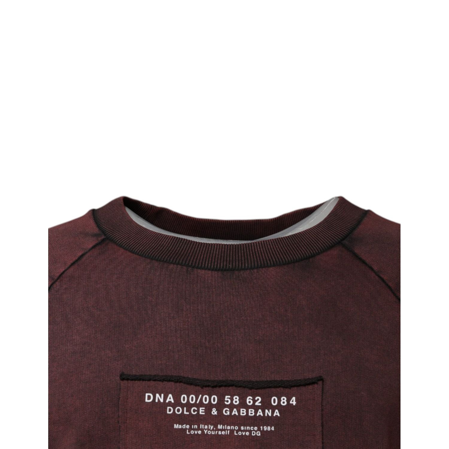 Dolce & Gabbana Brown Logo Cotton Crew Neck Pullover Sweater