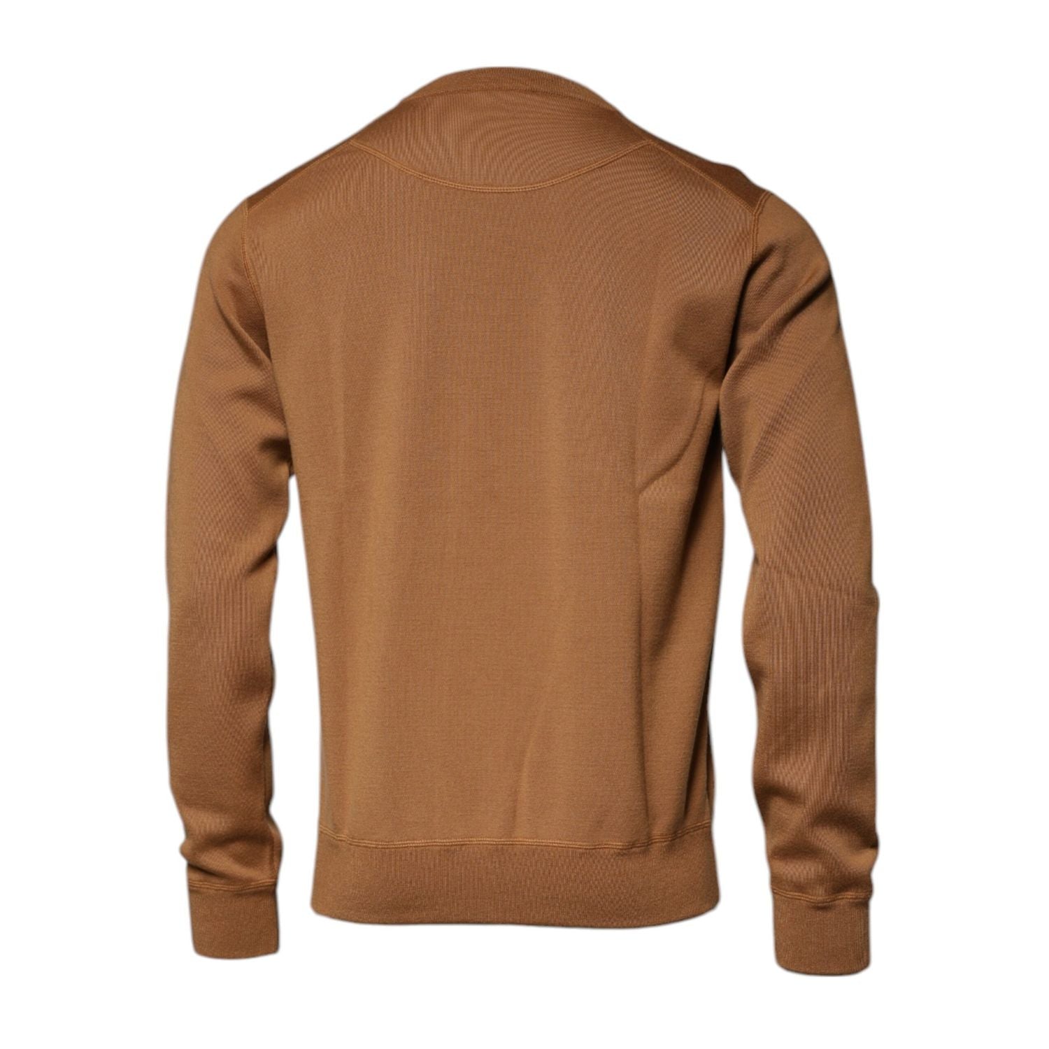 Dolce & Gabbana Brown Logo Plaque Crew Neck Pullover Sweater