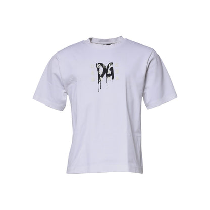 Dolce & Gabbana White DG Logo Crew Neck Short Sleeve T-shirt