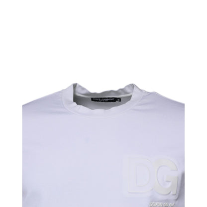 Dolce & Gabbana White DG Logo Crew Neck Short Sleeves T-shirt