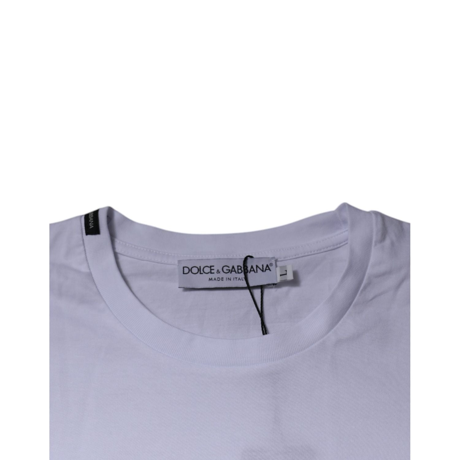 Dolce & Gabbana White Red Leopard Cotton Crew Neck T-shirt