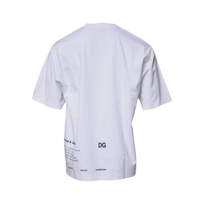 Dolce & Gabbana White DG Logo Cotton Crew Neck T-shirt