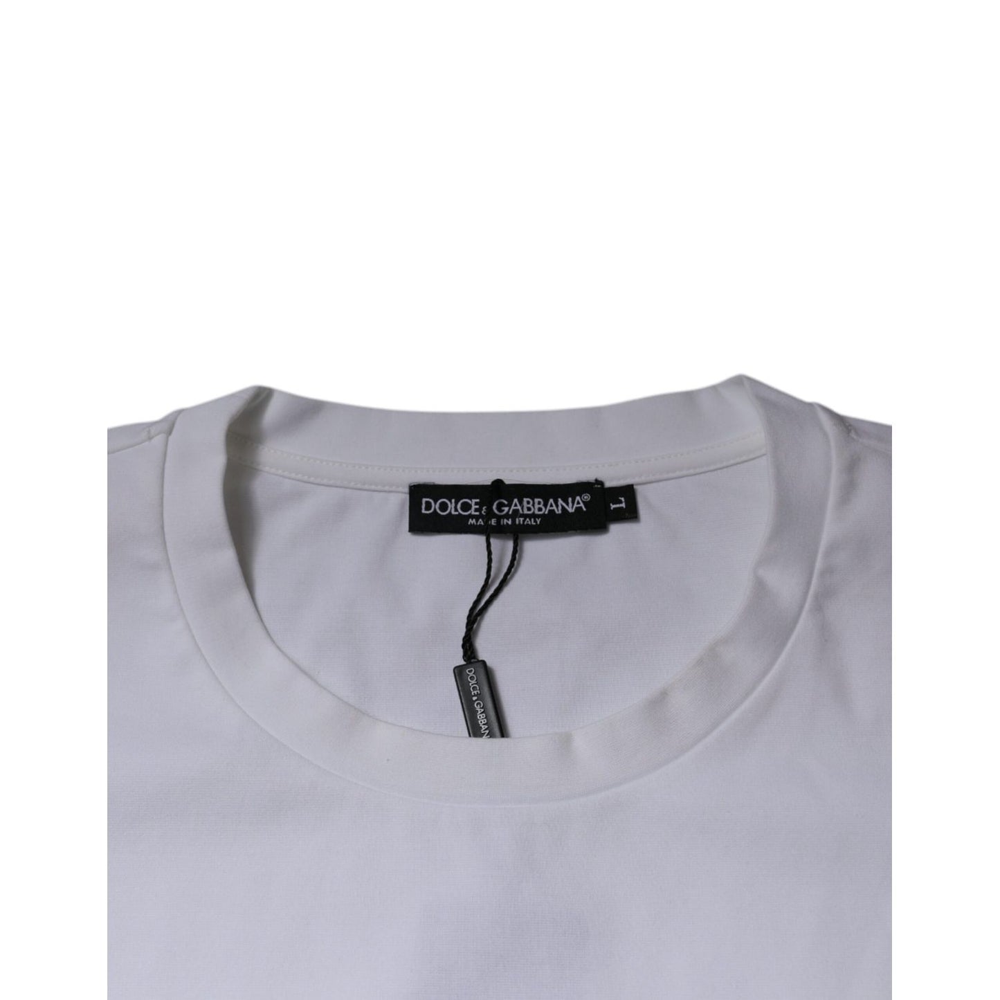 Dolce & Gabbana White DG Logo Cotton Crew Neck T-shirt