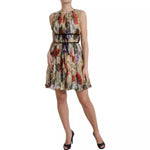 Dolce & Gabbana Beige Floral Sleeveless A-line Mini Dress DR281311-36