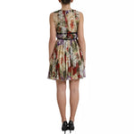 Dolce & Gabbana Beige Floral Sleeveless A-line Mini Dress DR281311-36