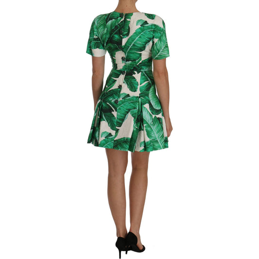Dolce & Gabbana A-Line Banana Leaf Pineapple Crystal Dress DR1429-2