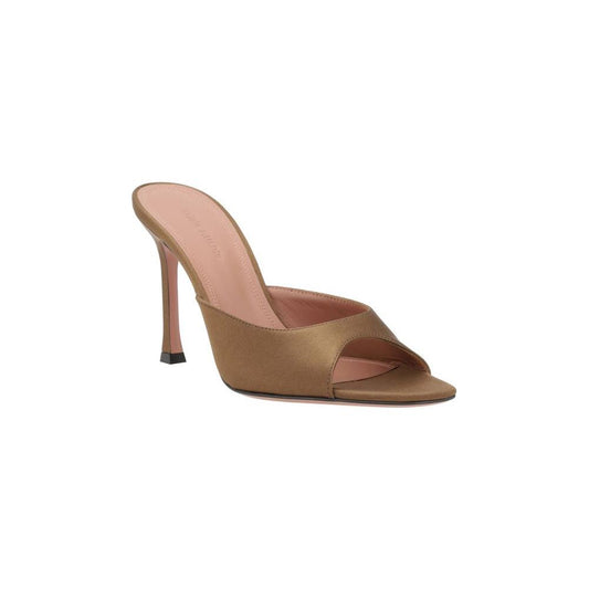 Amina Muaddi Alexa Slipper Satin Sandals with almond toe and stiletto heel, perfect for an elegant and contemporary look.