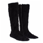 Dolce & Gabbana Black Xiangao Lamb Fur Leather Boots SIG19163-4